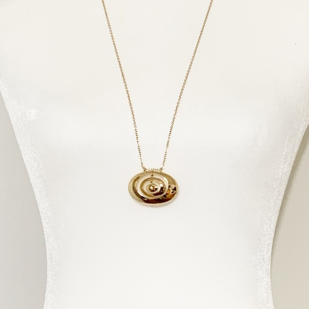 Alfani gold long chain circle pendant necklace